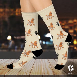 Poodle Socks, Poodle Unisex Socks, Cushioned Crew Socks, Poodle Gifts, Poodle Lover Gift, Poodle Mom Dad
