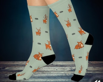 Deer Socks - Wildlife Cushioned Crew Socks