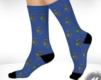Disc Golf Cushioned Crew Socks: Comfortable Polyester Blend
