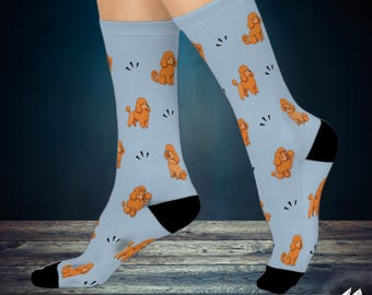 Poodle Socks - Poodle Dog Cushioned Crew Socks