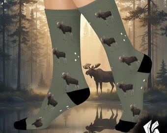 Moose Crew Socks: Cushioned Wildlife Gift