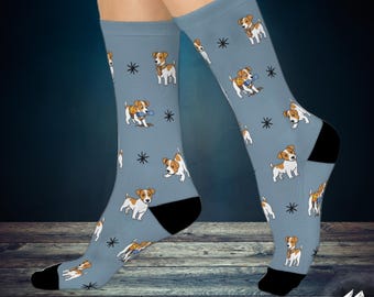 Jack Russell Socks - Jack Russell Terrier Cushioned Crew Socks