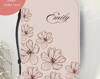 Custom Bible Case, Personalized PU Leather Bible Cover, Named Large Book Cover, Customized Gift for Her, Bible Bag for Women, Faith Gifts