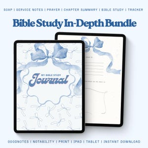 Digital Bible Study Journal, In-Depth Bundle, Printable Bible Template, Bible Summary, SOAP Prayer Journal, GoodNotes Notability