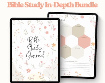 Digital Bible Study Bundle: Prayer Journal, SOAP Template, Printable, Digital Bible Journaling, Verse Mapping, Bible Study Guide