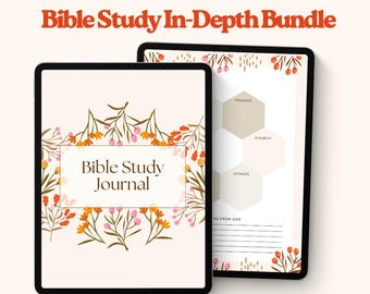 Digital Bible Study Bundle: Prayer Journal, SOAP Template, Printable, Digital Bible Journaling, Verse Mapping, Bible Study Guide
