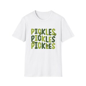 Pickles Unisex Softstyle T-Shirt, Funny Foodie Tee, Unique Gift for Pickle Lovers, Summer Vibe Apparel, Great for BBQs and Cookouts