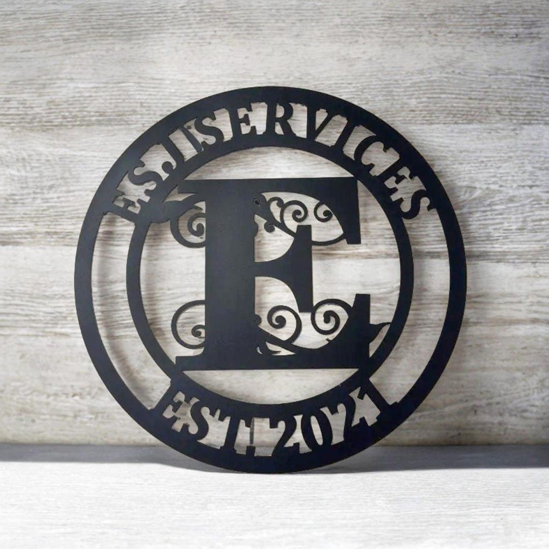 Custom Metal Monogram Sign – Personalized Last Name Sign, Family Name ...