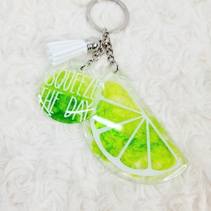 Squeeze The Day Lime Themed Acrylic Keychain