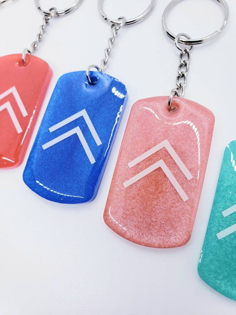 Rise Tag Shaped Keychain Positivity On The Go Keychains Pick Your Color