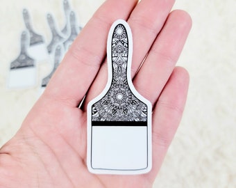 Mandala Paintbrush Transparent Die Cut Sticker