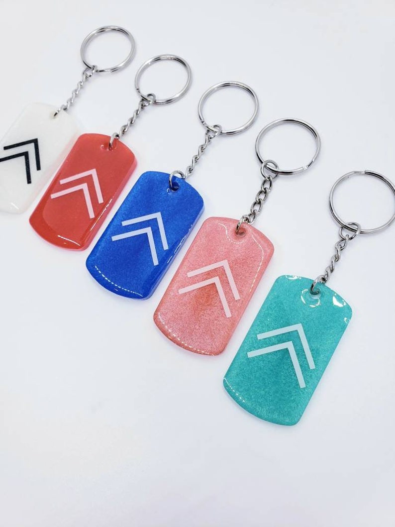 Rise Tag Shaped Keychain Positivity On The Go Keychains Pick Your Color