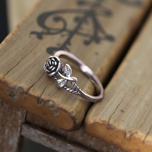 Rose Ring for Women | Elegant Silver Flower Ring | Romantic Vintage Jewelry Gift | Gift For Her