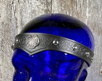 Leather Celtic Headband Studded
