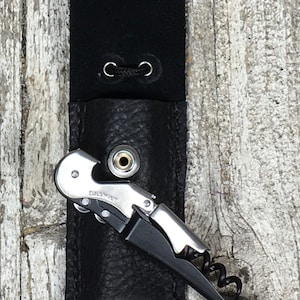 Sommelier corkscrew with leather case celtic wine mead