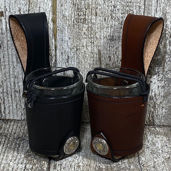 Leather Belt Shot Glass Etsy