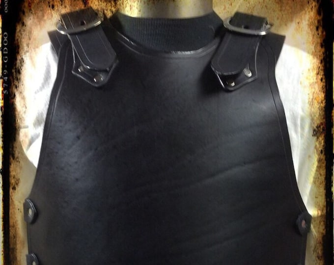 Plain black leather breastplate celtic LARP SCA renaissance