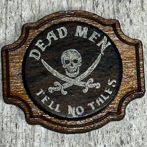 Leather wood pins LARP Ren Fair Halloween Pirate Dead men tell no tales