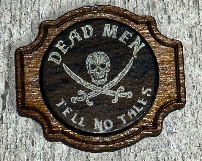 Leather wood pins LARP Ren Fair Halloween Pirate Dead men tell no tales