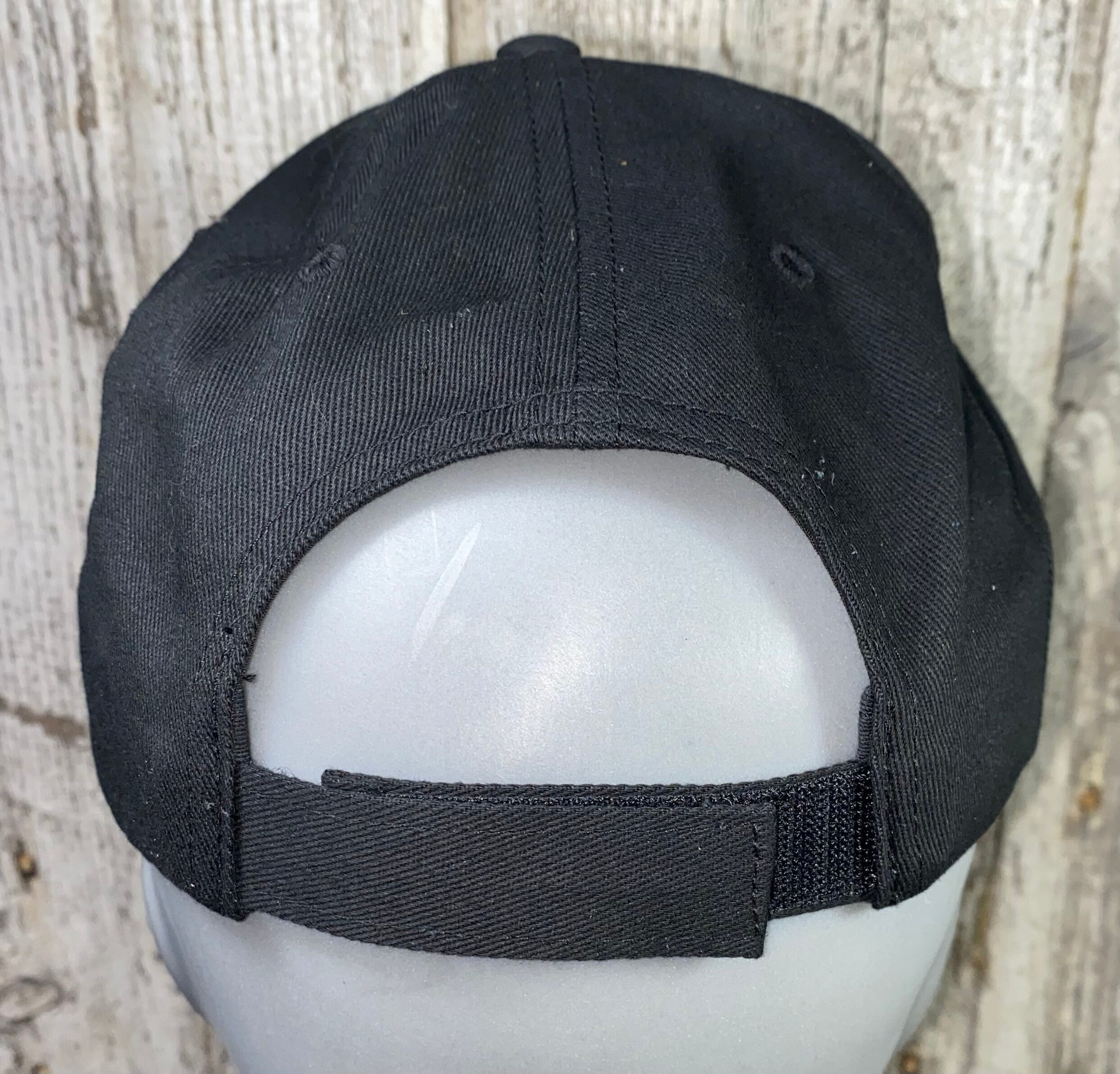 Solid Panel Baseball Cap Hat Black Bonefish