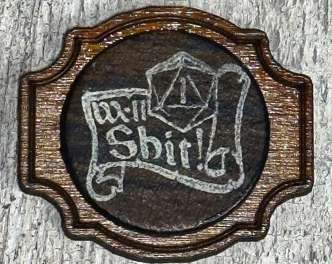 Leather wood pins LARP Ren Fair DnD gaming D1 Crit hit Well Sh!t