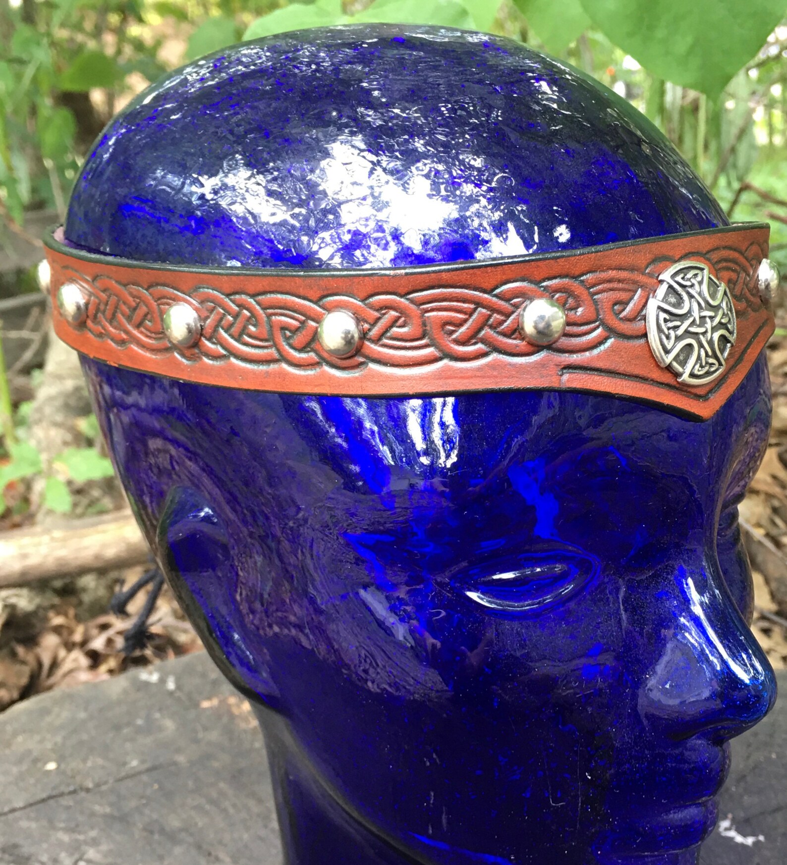 Leather Celtic Headbands Studded Etsy