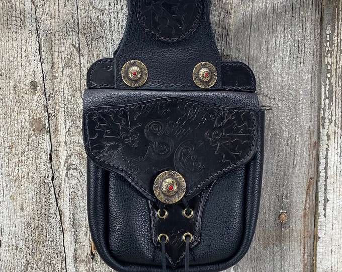 Leather Santa belt pouch