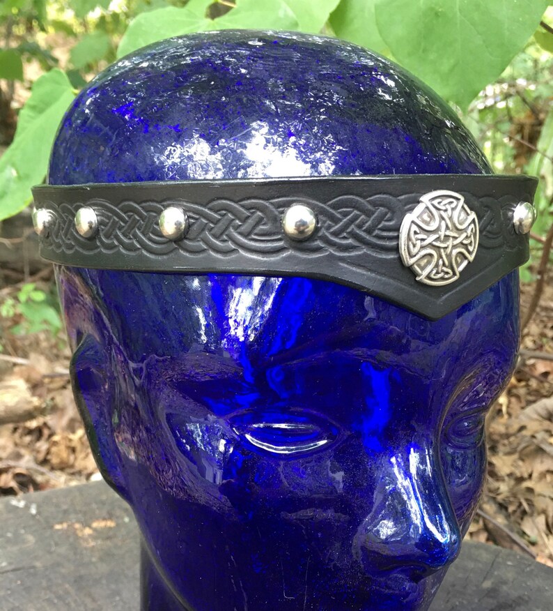 Leather Celtic Headbands Studded Etsy