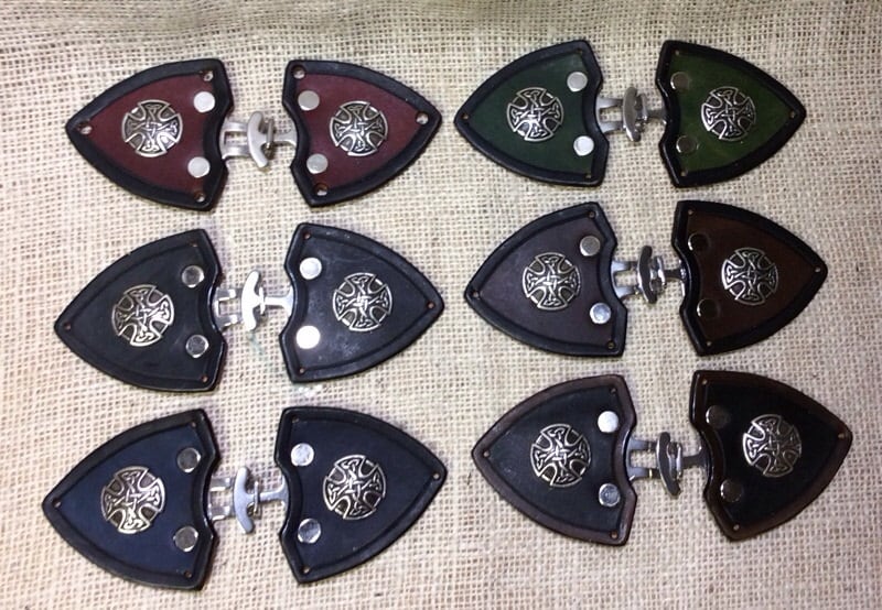 Cloak clasp leather celtic medieval SCA LARP costume LOTR cape mantle