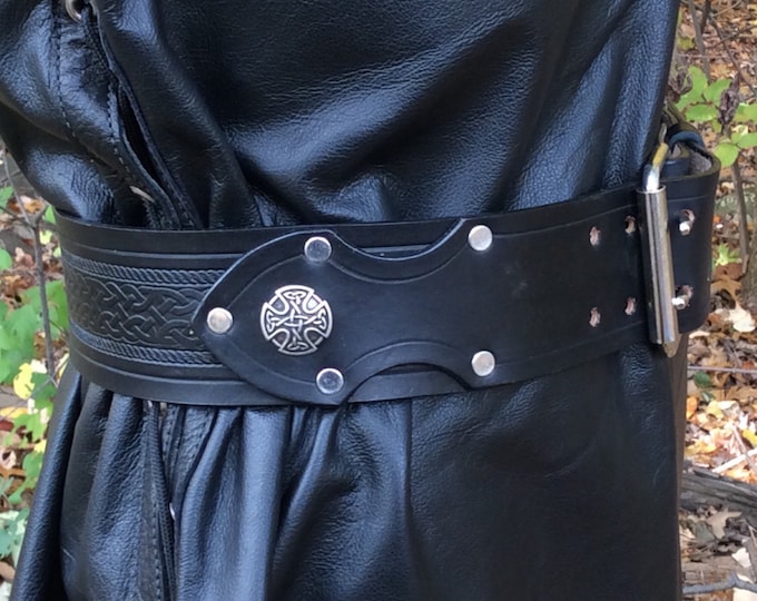 2-1/2" deluxe kilt belt celtic embossed