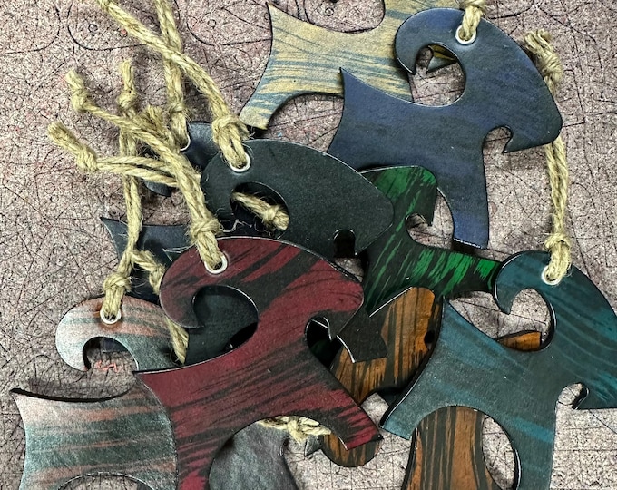 Leather Scandinavian Yule goat christmas holiday ornament