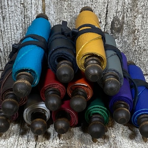 Leather mini pocket scroll parchment COLORS