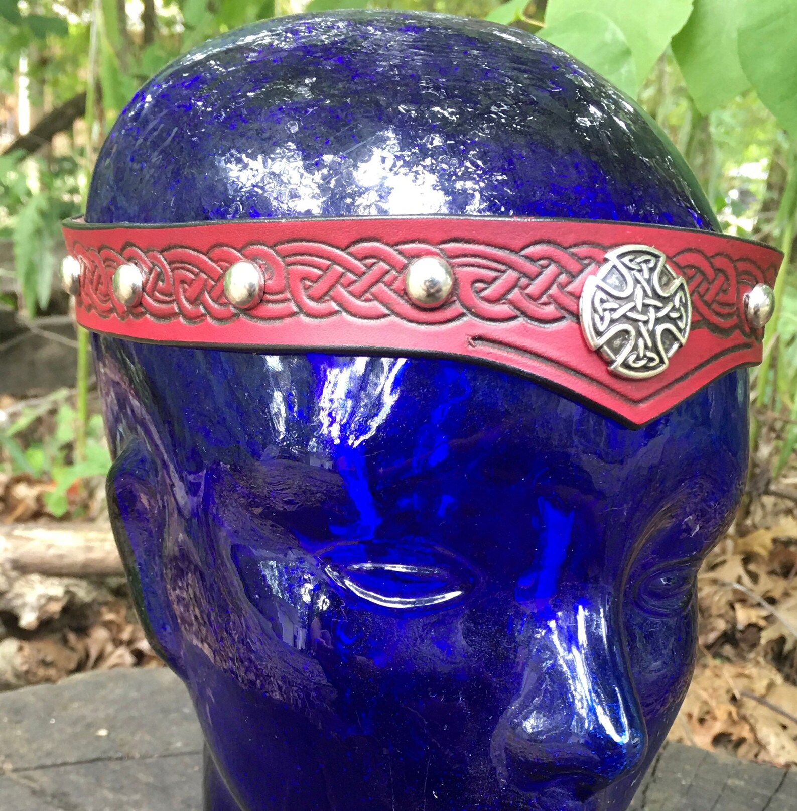 Leather Celtic Headbands Studded Etsy