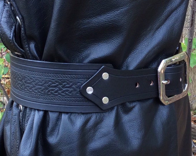 2-1/2" kilt belt celtic embossed