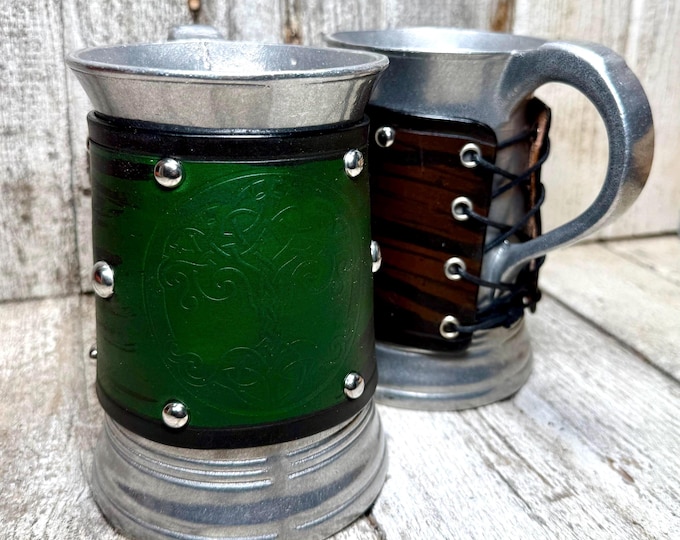 Design Choice Metal and Leather Mug Tankard