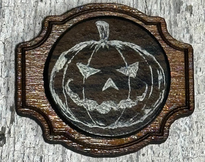 Leather wood pins LARP Ren Fair Halloween Pumpkin Jackolantern