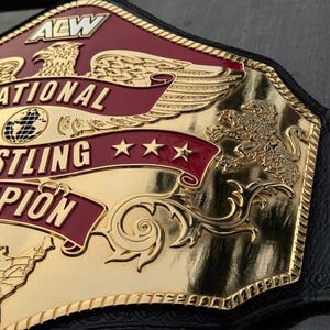 NEW NATIONAL Heavyweight Wrestling Champion Replica Belt 4mm zinc plate.
