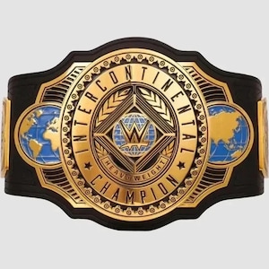 New Intercontinental Championship Wrestling Replica Belt,  Adult Size, 4mm Solid Brass Plates, Collector Gift