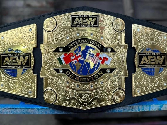 NEW international Championship Wrestling Belt AEW Replica Title 4MM Zinc