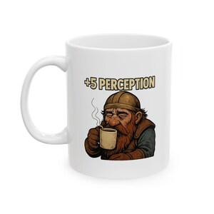 Whimsical Ceramic Mug for Unique Coffee Lovers, Funny Gift, Customizable Option, Perfect for Home or Office, 11oz & 15oz Sizes