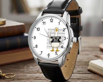 Reloj Silly Goose, reloj de pulsera con humor animal, regalo para amantes de los patos, accesorio original.
