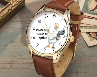 Reloj de pato divertido, meme de humor negro, regalo original de reloj de pulsera con dibujos animados de animales