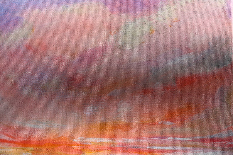 Abstract painting,sunset beach,seascape, wall decor, fine art, farmhouse country, beach decor, wall hanging, original art, lake ocean image 6