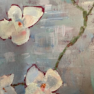 Dogwood spring flowers original oil painting home decor wall art canvas abstract art farmhouse style country home small painting image 6