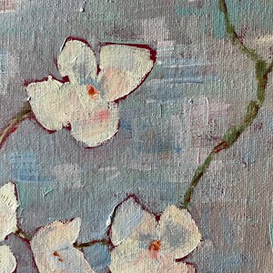 Dogwood spring flowers original oil painting home decor wall art canvas abstract art farmhouse style country home small painting image 10