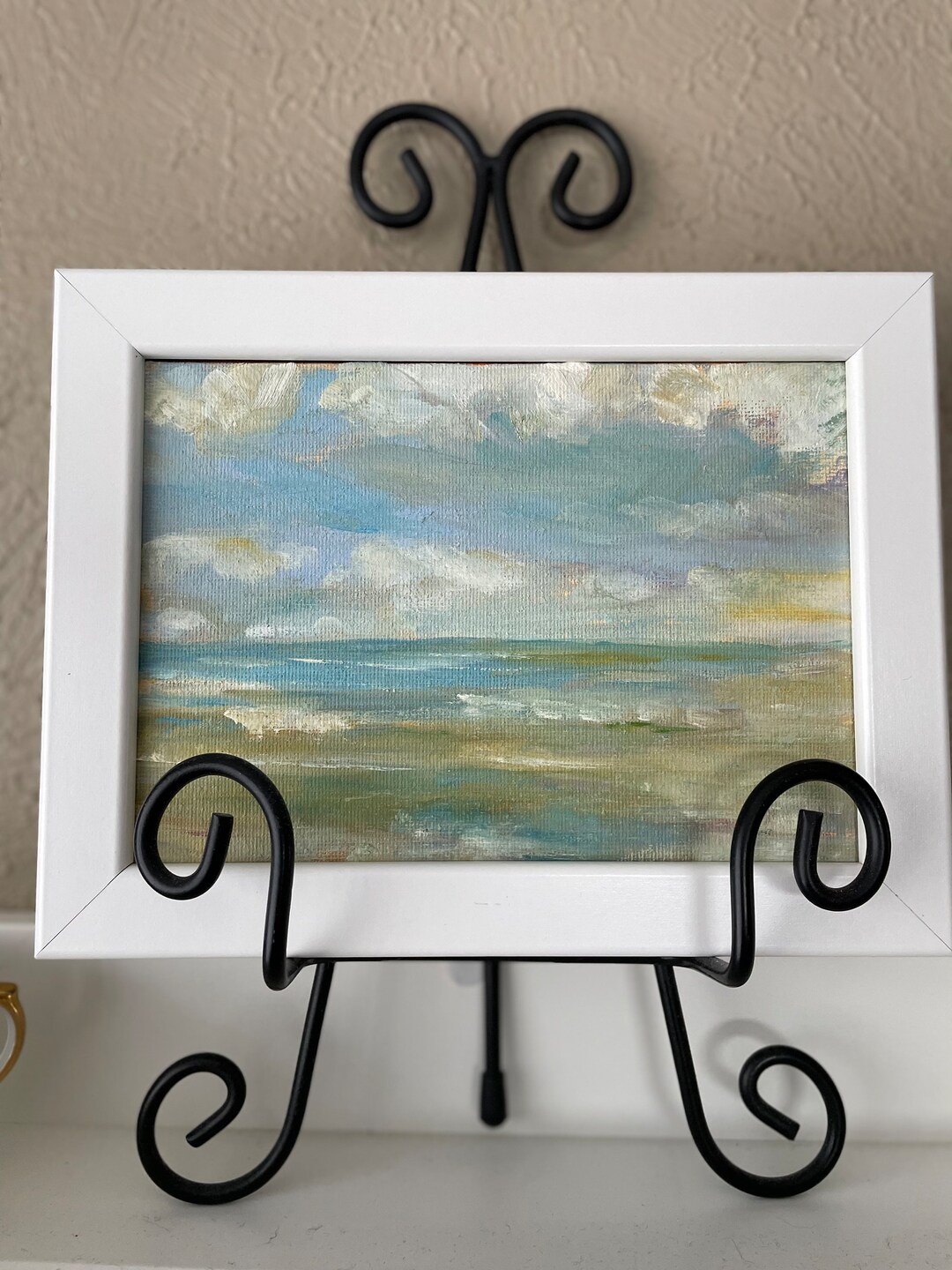 Beach Painting, Original Oil, Seascape, Lake Erie, Pennsylvania Art