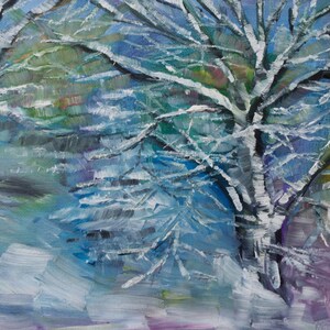 Landscape Painting Snow - Original painting