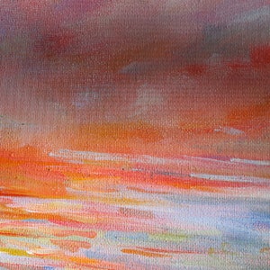 Abstract painting,sunset beach,seascape, wall decor, fine art, farmhouse country, beach decor, wall hanging, original art, lake ocean image 5