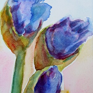 Flower Painting Iris painting Garden Bouquet original painting watercolor floral fine art home decor wall art purple flowers image 5