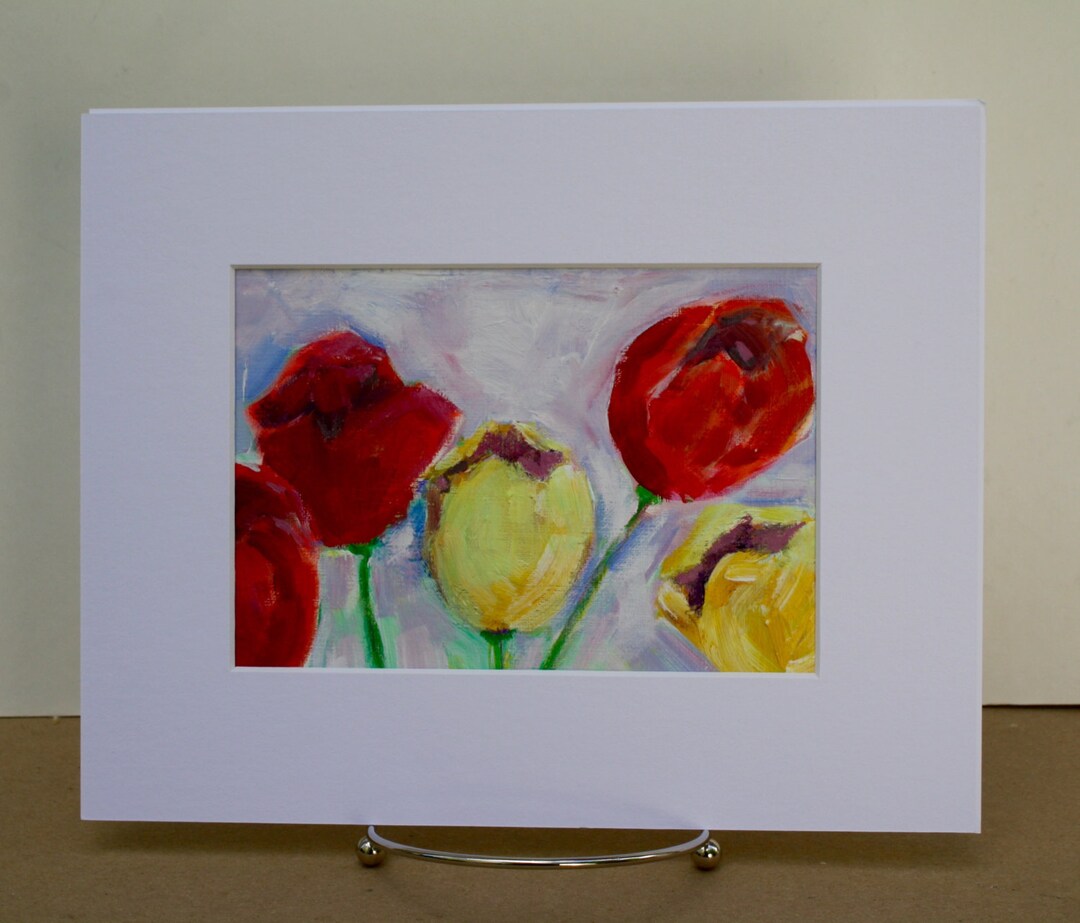 Tulip Painting in Acrylic - Small Painting Flowers - Floral Painting ...